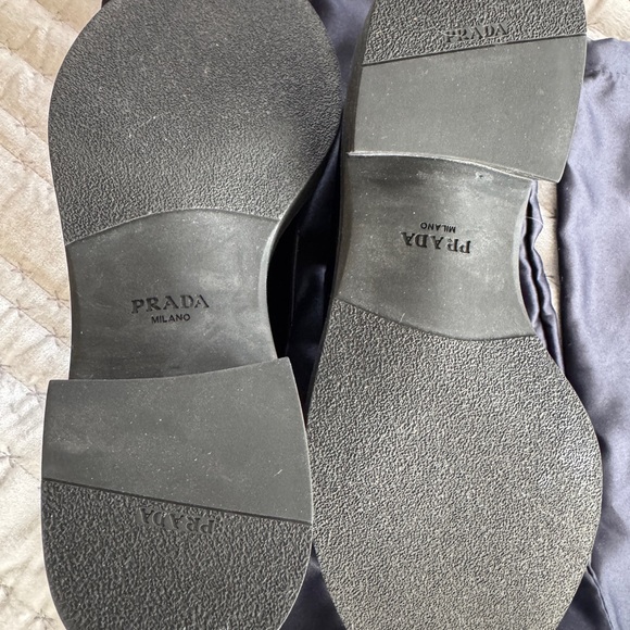 Prada Black Shiny Loafers. Worn once. Looks like new - Picture 3 of 6